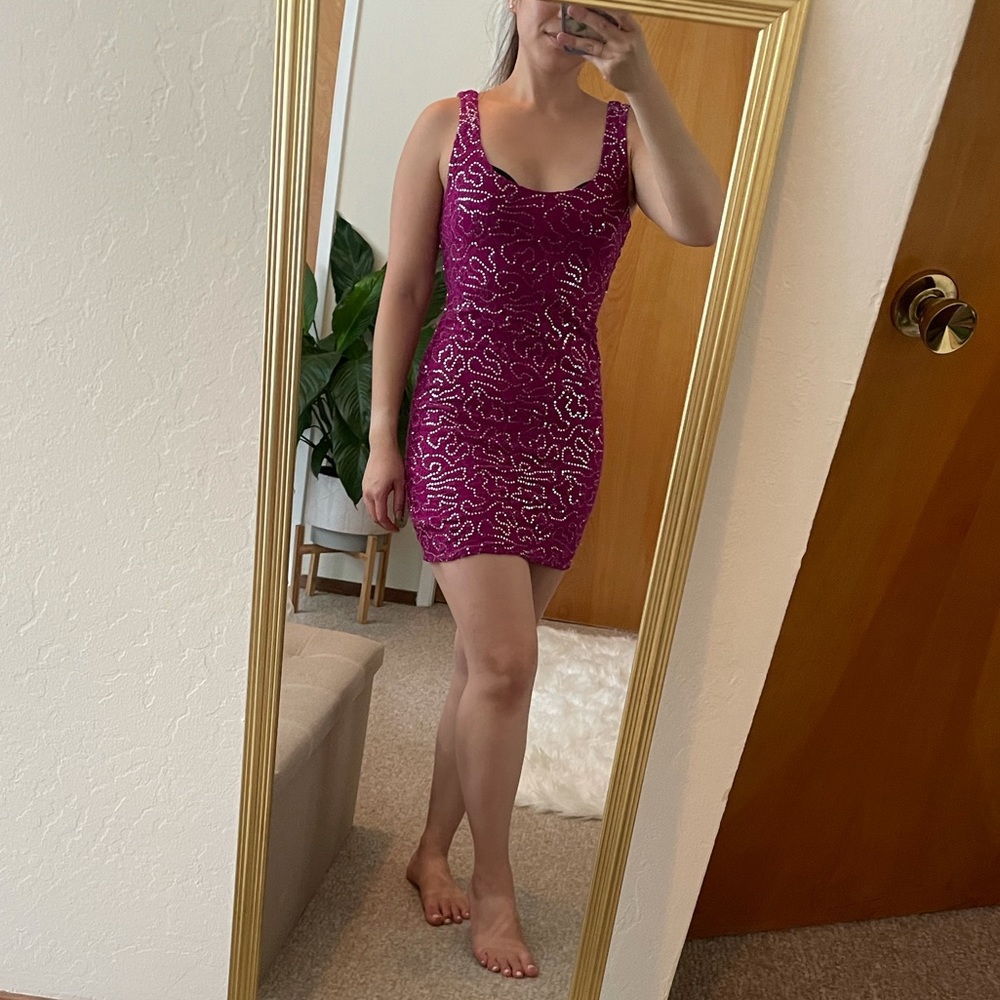 Lily Rose Sequined Pink Bodycon Dress